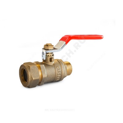 Кран шаровой латунь 15х1/2" Ру50 НР/обжим рычаг STAHLMANN SVLM1501/2NEF