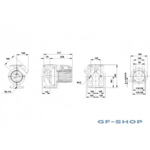 Насос циркуляционный Grundfos UPS 50-120 F B 1х230